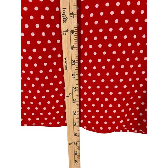 Monteau Red White Polka Dot Halter Neckline Top Scalloped Edge Preppy Cute XL - Picture 5 of 7